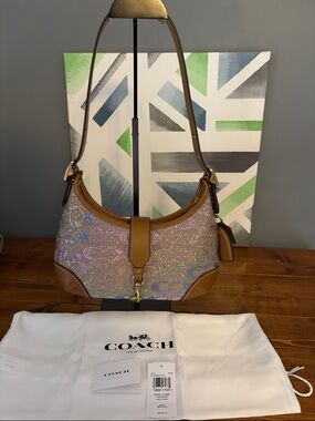 Like New Coach Crystal Hamptons Hobo in Rainbow Crystal